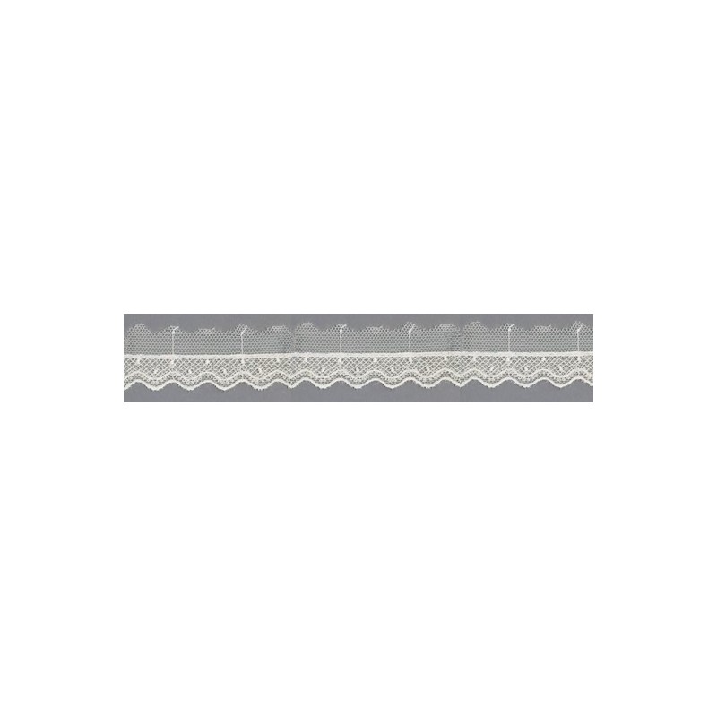 12733-0 PUNTILLA TUL BORDADO SARIKA 15 MM. POLIESTER 100% NATURAL Venta en piezas de 14.80 M