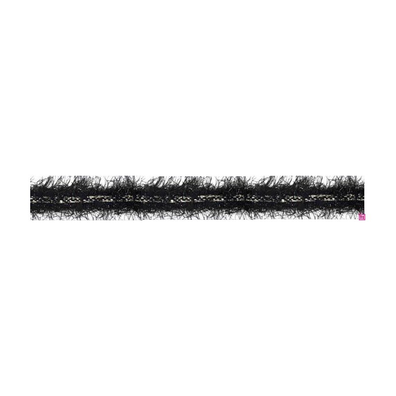 129826-02 GALON FANTASIA LEELA 20 MM. POLIAMIDA+ALGODON+METALIC NEGRO Venta en piezas de 20.00 M