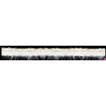129827-0001 GALON FANTASIA KIKEY 12 MM. POLIAMIDA+ALGODON+METALLIC BLANCO Venta en piezas de 20.00 M