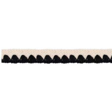139000-3002 REMATE LANA ABBAS 20 MM. POLIESTER 100% MARFIL/NEGRO Venta en piezas de 26.00 M