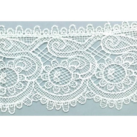 142106-01 PUNTILLA GUIPUR MEENA 90 MM. POLIESTER 100% BLANCO Venta en piezas de 19.00 M