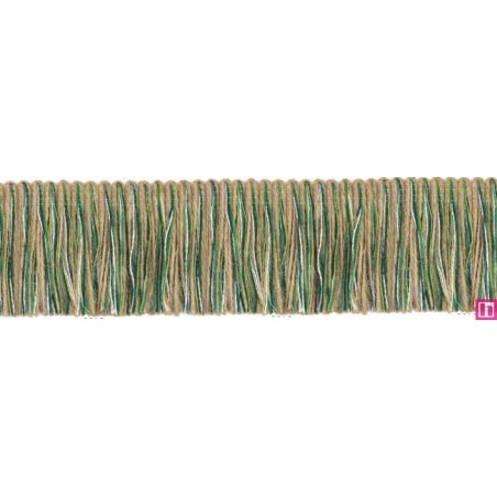 154245-13 FLECO FANTASIA DINKA 55 MM. YUTE+ALGODÓN+ACRILICO VERDE Venta en piezas de 15.00 M