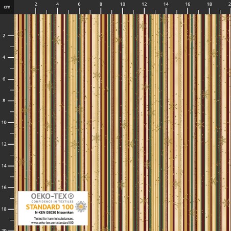 4593-212 PATCH.AMERICANO SNOW CRYSTALS (14) 110 CM. ALGODON 100% VAINILLA/DORADO METALLIC Venta en piezas de 6.00 M