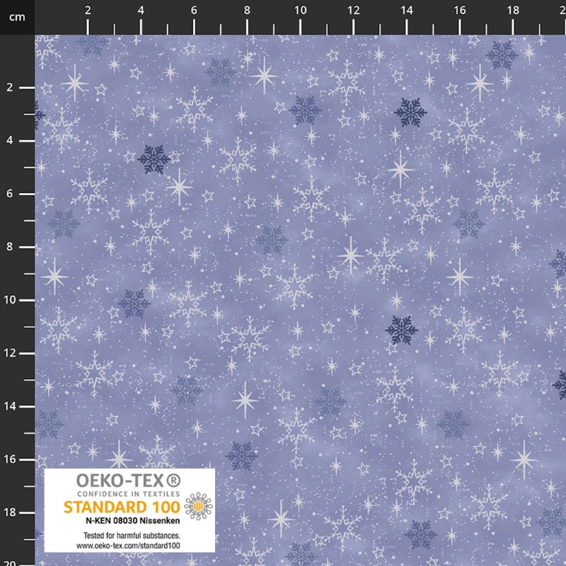 4593-611 PATCH.AMERICANO SNOW CRYSTALS (49) 110 CM. ALGODON 100% MARINO/PLATA METALLIC Venta en piezas de 6.00 M