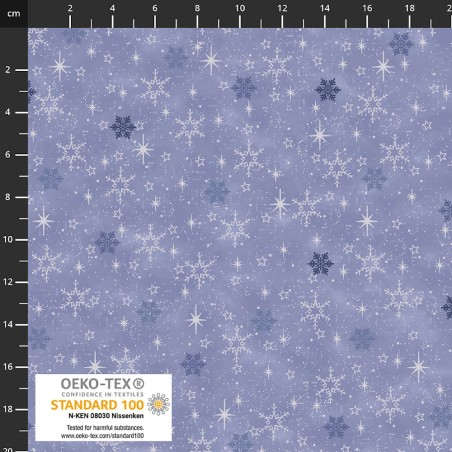 4593-611 PATCH.AMERICANO SNOW CRYSTALS (49) 110 CM. ALGODON 100% MARINO/PLATA METALLIC Venta en piezas de 6.00 M