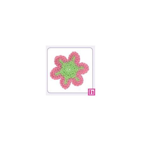 508154-00 APLICACION GANCHILLO ANALA FLOR 37x37 MM. ALGODON 100% ROSA Venta en piezas de 10.00 U