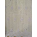 62875 TUL BORDADO AMBOS LADOS DILARA 1.50 MTS. POLIESTER 100% BEIG BORDADO ROSA Venta en piezas de 15.00 M