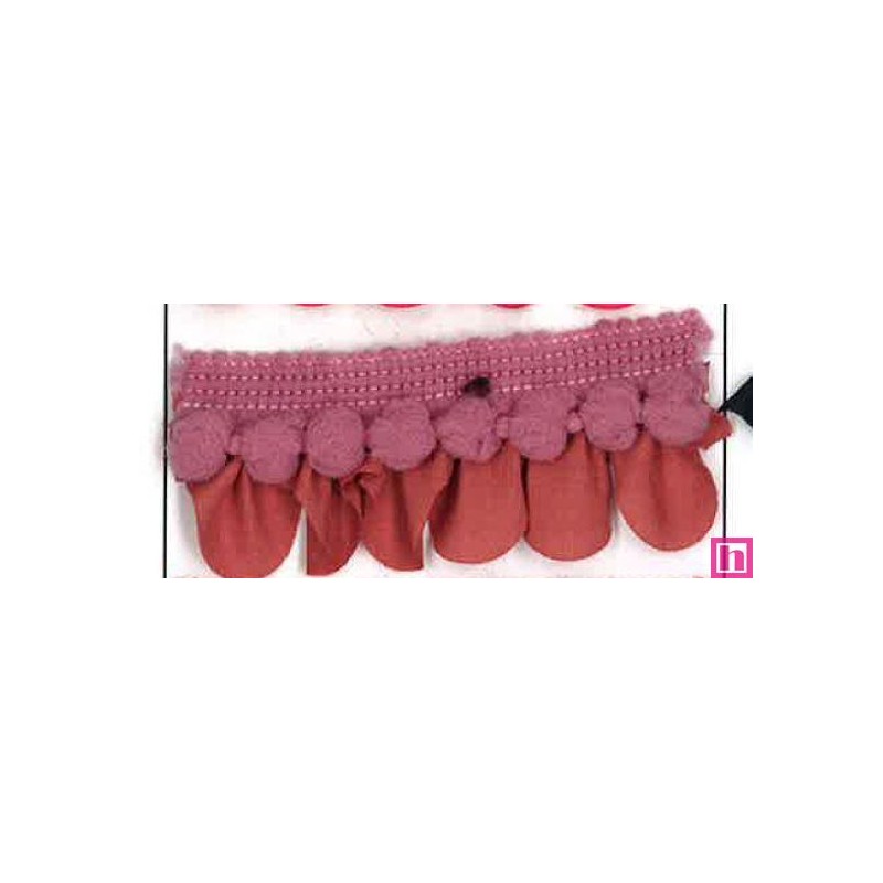 64188 PETALO MADROÑO FRUNCIDO PELICANO POLIESTER 50%-ALGODON 50% MAQUILLAJE Venta en piezas de 25.00 M