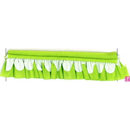 64200 VIVO PETALO FRUNCIDO CARINA POLIESTER 50%-ALGODON 50% PISTACHO/BLANCO Venta en piezas de 25.00 M