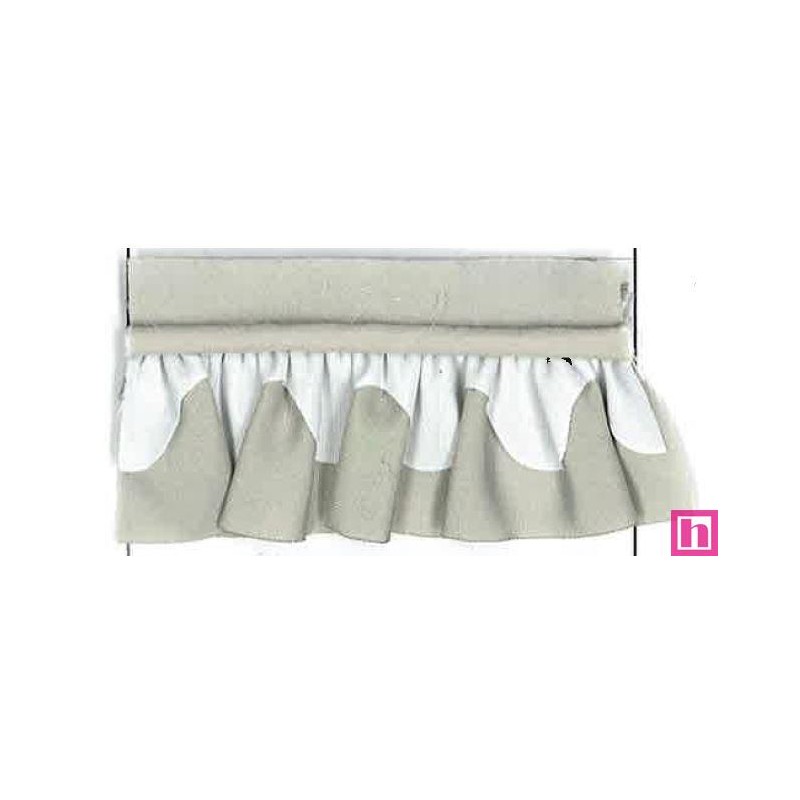 64207 VIVO PETALO FRUNCIDO CARINA POLIESTER 50%-ALGODON 50% GRIS/BLANCO Venta en piezas de 25.00 M