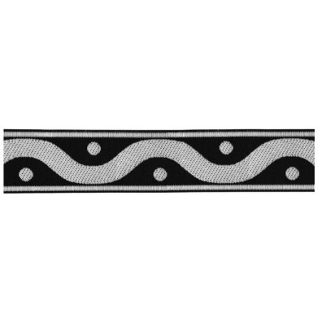 655376-101 CINTA JACQUARD RAYAN 33 MM. POLIESTER 100% NEGRO/PLATA Venta en piezas de 7.00 M