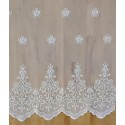 66358 TUL BORDADO AMBOS LADOS ENGUIN (01) 1.50 MTS. POLIESTER 100% NATURAL Venta en piezas de 15.00 M