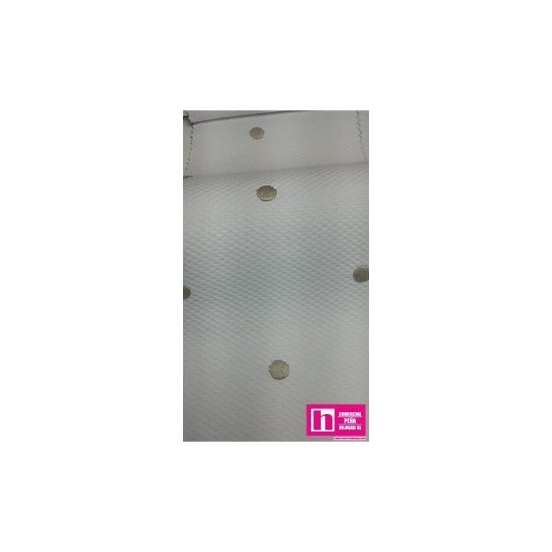 67201 PIQUE BORDADO ORIEL (02) 1.60 MTS ALGODON 88%-POLIESTER 12% BLANCO/BEIG Venta en piezas de 6.00 M