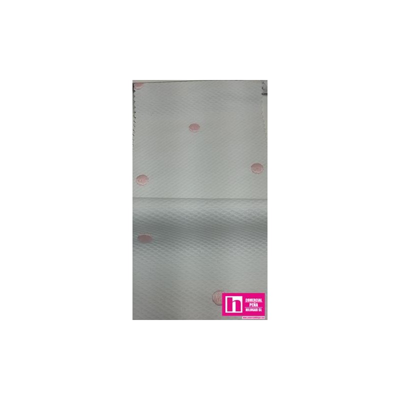 67202 PIQUE BORDADO ORIEL (03) 1.60 MTS ALGODON 88%-POLIESTER 12% BLANCO/ROSA Venta en piezas de 6.00 M