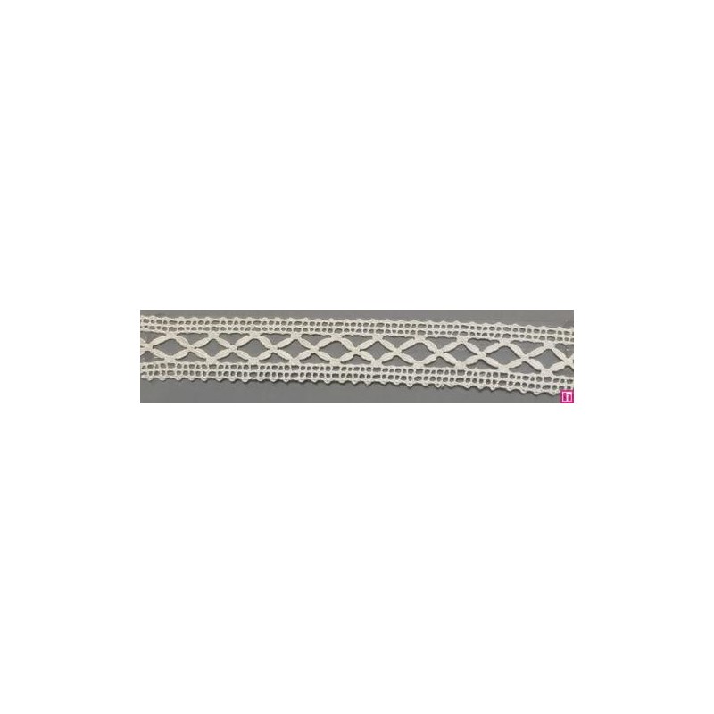67297 ENTREDOS BOLILLO MICHELE 22 MM. ALGODON 100% BLANCO Venta en piezas de 30.00 M