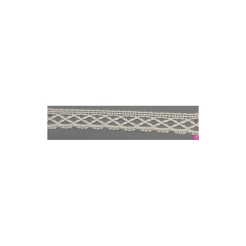 67298 PUNTILLA BOLILLO MICHELE 20 MM. ALGODON 100% BLANCO Venta en piezas de 30.00 M