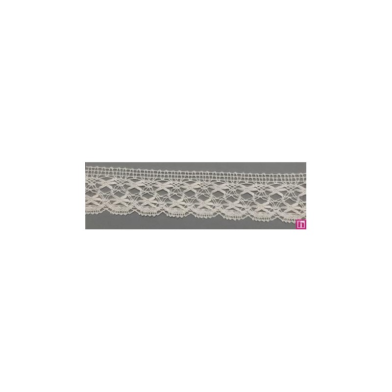 67302 PUNTILLA BOLILLO VICENZO 30 MM. ALGODON 100% BLANCO Venta en piezas de 30.00 M