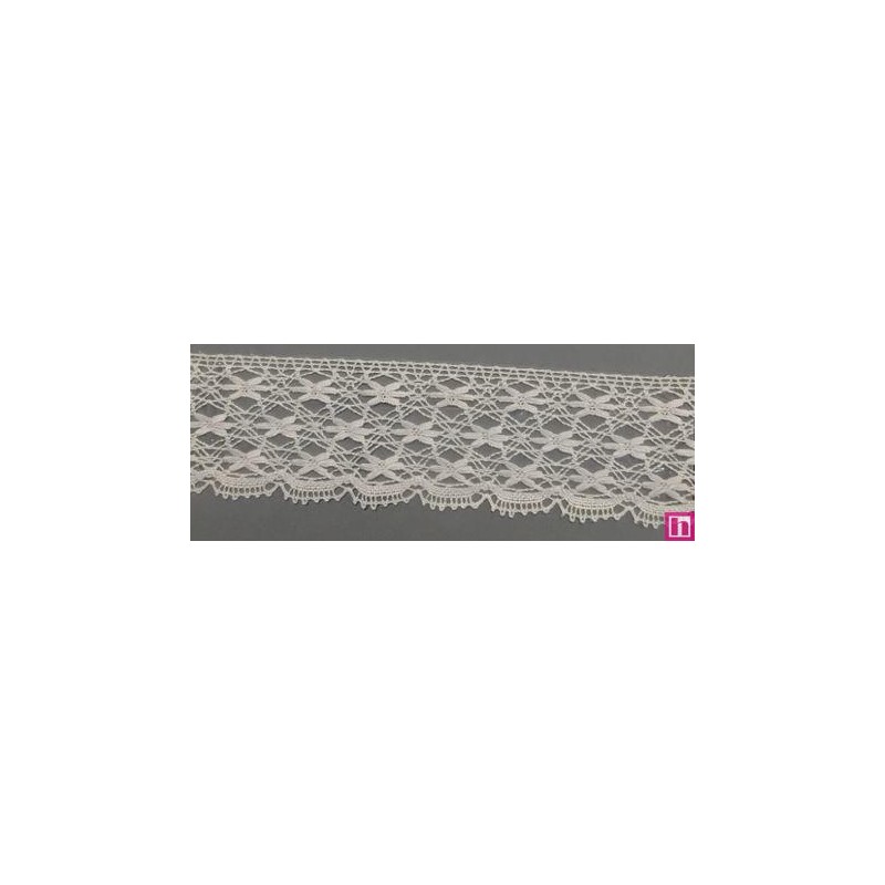 67303 PUNTILLA BOLILLO VICENZO 43 MM. ALGODON 100% BLANCO Venta en piezas de 30.00 M