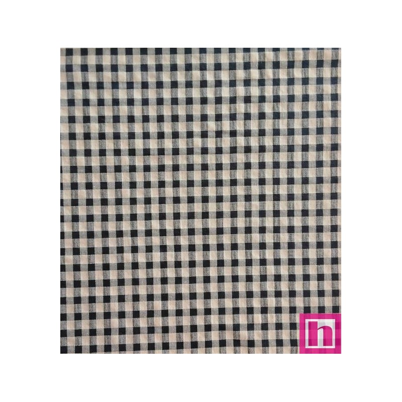67408 VICHY SEERSUKER WINKER (08) 150 CM. 150 GR/M2. ALG.ORG. 60%-POL.REC. 40% TRIGO/NEGRO Venta en piezas de 7.00 M