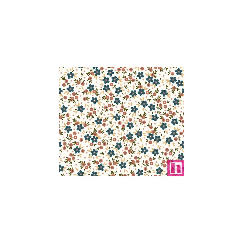 67481 VIYELA ESTAMPADA ROSALBA (02) 1.50 M. 145 GR/M2 - ALGODON 100% MARFIL Venta en piezas de 5.00 M