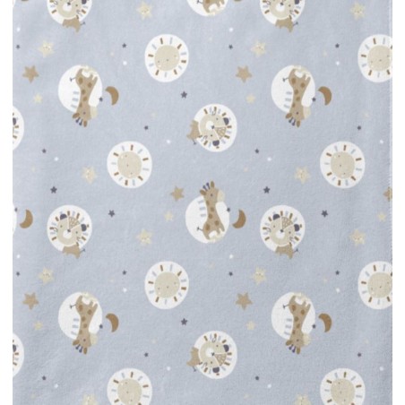 67676 CORALINA ESTAMPADA BLOUBI (01) 150 CM. 260 GR/M2. POLIESTER 100% CELESTE Venta en piezas de 10.00 M