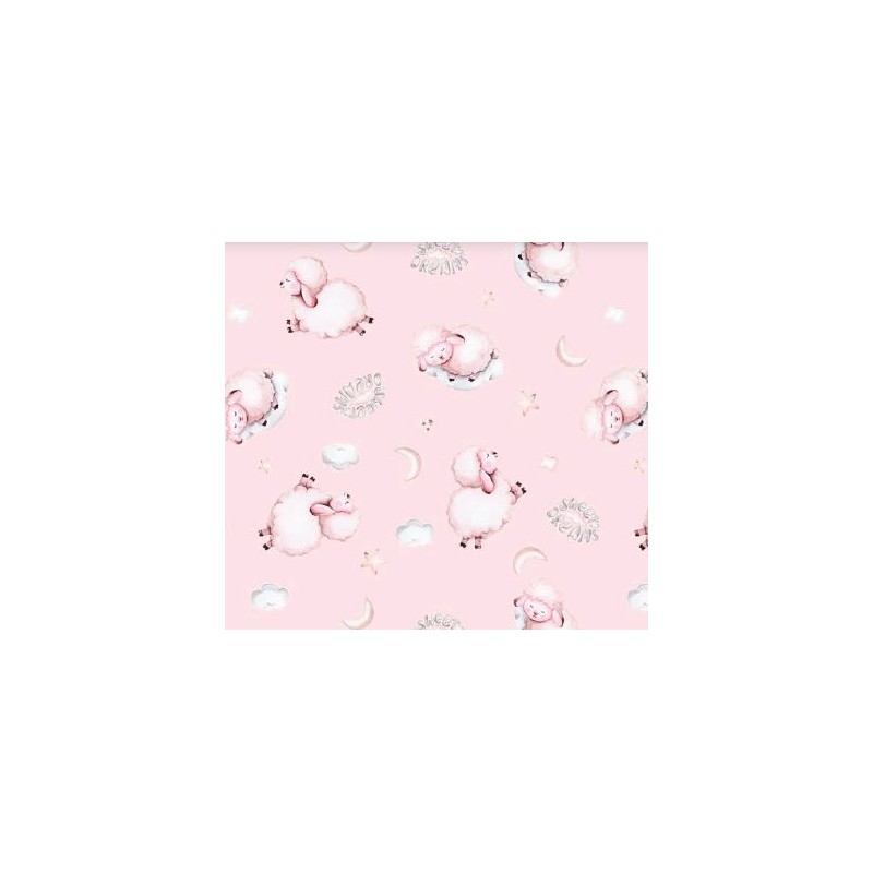 67961 PIQUE ESTAMPADO ERATO (02) 1.50 M. 140 GR/M2. ALGODON 100% ROSA Venta en piezas de 6.00 M