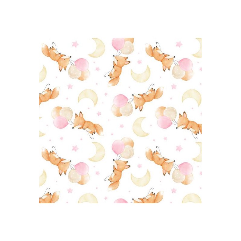 67963 PIQUE ESTAMPADO CALLIOPE (01) 1.50 M. 140 GR/M2. ALGODON 100% BLANCO/ROSA Venta en piezas de 6.00 M