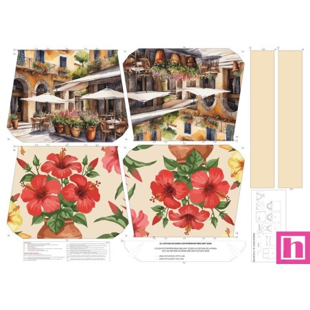 68135 TOTE BAGS HIBISCO - REVERSIBLE Y REPELENTE AL AGUA (26) 45X50 CMS. POLIESTER 100% CREMA Venta en piezas de 1.00 U
