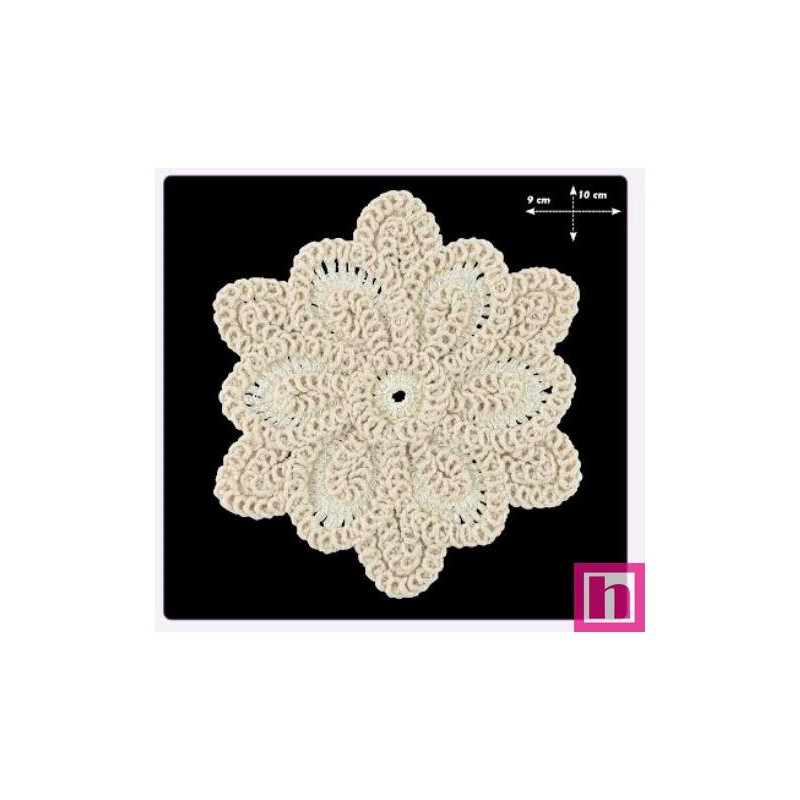 687025-0003 APLICACIÓN FANTASIA FLOR AMAPOLA RED.95 MM. ALGODON 100% BLANCO Venta en piezas de 5.00 U