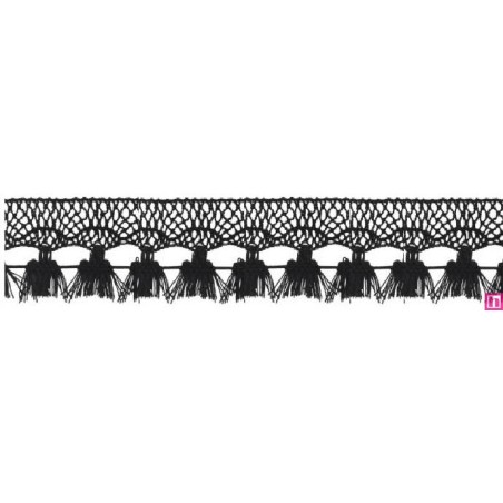 727388-002 FLECO BOLILLO SHAIRA 30 MM. POLIESTER 100% NEGRO Venta en piezas de 25.00 M