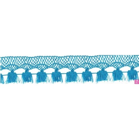 727388-016 FLECO BOLILLO SHAIRA 30 MM. POLIESTER 100% TURQUESA Venta en piezas de 25.00 M
