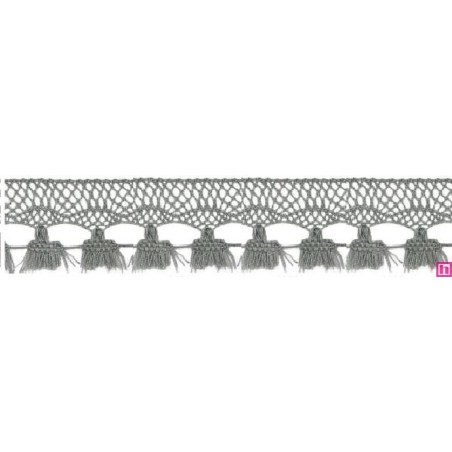 727388-034 FLECO BOLILLO SHAIRA 30 MM. POLIESTER 100% GRIS Venta en piezas de 25.00 M