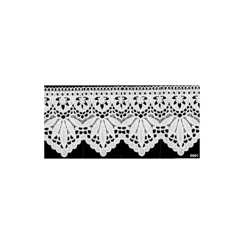 908245-01 PUNTILLA GUIPUR FANTASIA ABDIAS 88 MM. POLIESTER 100% BLANCO Venta en piezas de 9.10 M