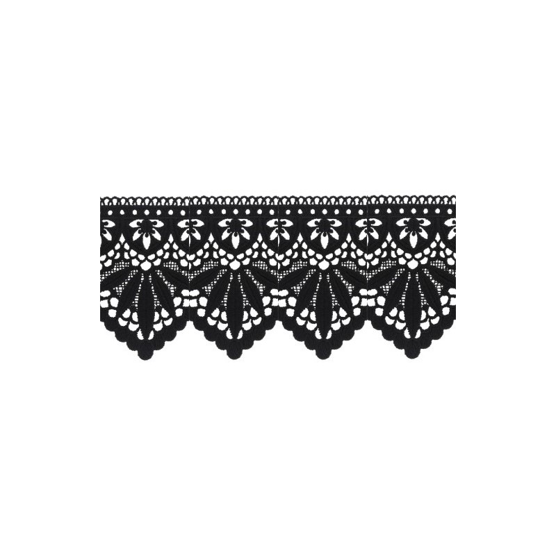 908245-02 PUNTILLA GUIPUR FANTASIA ABDIAS 88 MM. POLIESTER 100% NEGRO Venta en piezas de 9.10 M