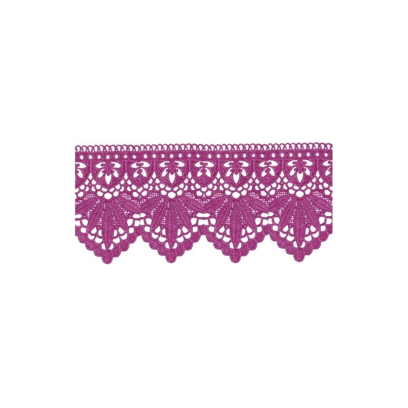 908245-07 PUNTILLA GUIPUR FANTASIA ABDIAS 88 MM. POLIESTER 100% VIOLETA Venta en piezas de 9.10 M