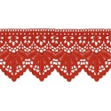908245-09 PUNTILLA GUIPUR FANTASIA ABDIAS 88 MM. POLIESTER 100% ROJO Venta en piezas de 9.10 M