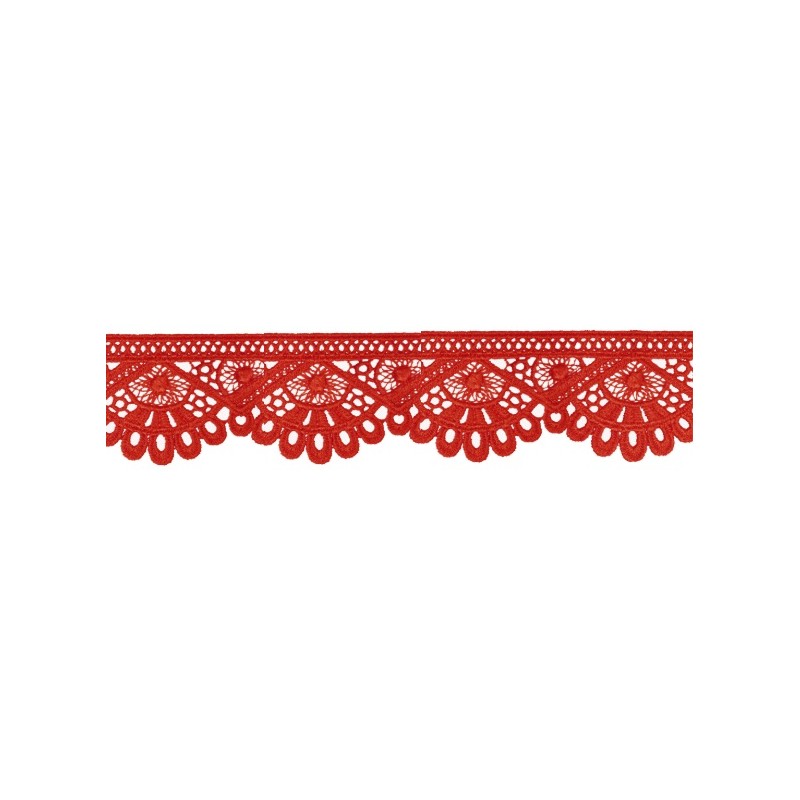 908248-09 PUNTILLA GUIPUR FANTASIA DEVA 42 MM. POLIESTER 100% ROJO Venta en piezas de 9.10 M