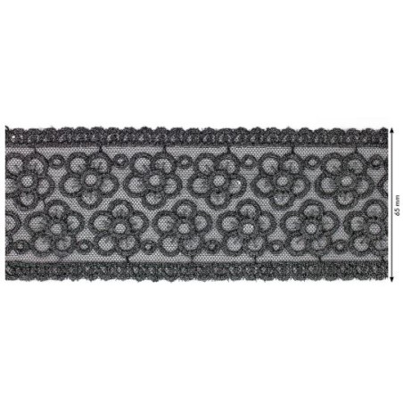 908259-103 GALON TUL FANTASIA 65 MM. DULCIE POLIESTER 100% PLATA Venta en piezas de 9.10 M