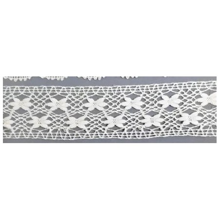 9319-000 ENTREDOS BOLILLO CLAVO 35 MM. ALGODON 100% BLANCO Venta en piezas de 25.00 M