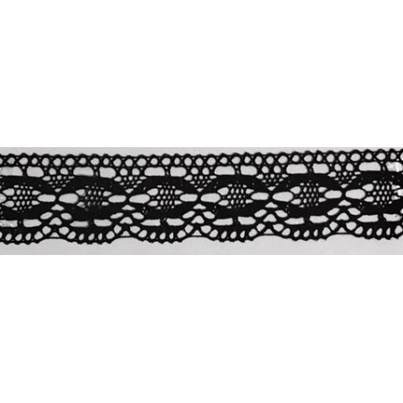 9329-004 PUNTILLA BOLILLO DAIKON 30 MM. ALGODON 100% NEGRO Venta en piezas de 25.00 M