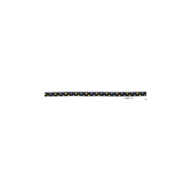 9596-15 CORDON FANTASIA LIMUN 5 MM. ALGODON 80%-POLIESTER 20% MARINO/AMARILLO Venta en piezas de 25.00 M