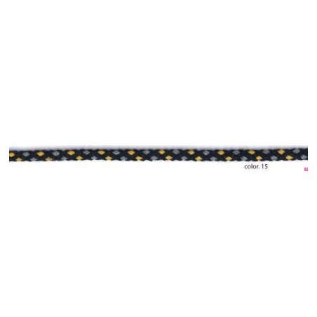 9596-15 CORDON FANTASIA LIMUN 5 MM. ALGODON 80%-POLIESTER 20% MARINO/AMARILLO Venta en piezas de 25.00 M