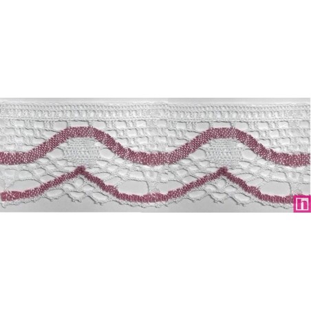 9622-009 PUNTILLA BOLILLO KEILY 45 MM. POLIESTER 100% BLANCO/MAQUILLAJE Venta en piezas de 25.00 M