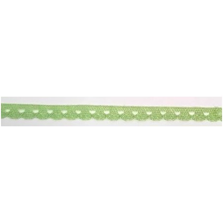 9627-603 PUNTILLA BOLILLO CASSIA 10 MM. POLIESTER 100% VERDE Venta en piezas de 25.00 M