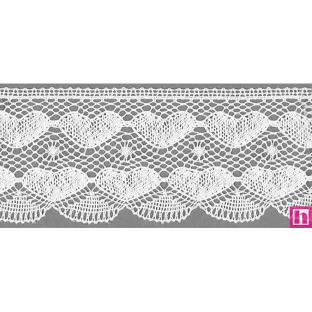 9814-0 PUNTILLA BOLILLO KALOLA 65 MM. ALGODON 100% BLANCO Venta en piezas de 25.00 M