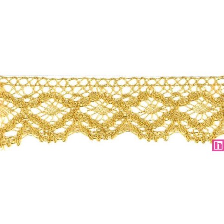 9908-95 PUNTILLA BOLILLO 40 MM WAILANI METALOPLASTICO 100% ORO Venta en piezas de 25.00 M