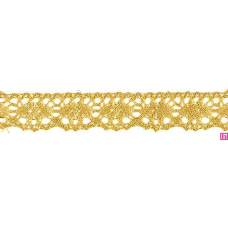 9909-95 PUNTILLA BOLILLO 25 MM WAILANI METALOPLASTICO 100% ORO Venta en piezas de 25.00 M