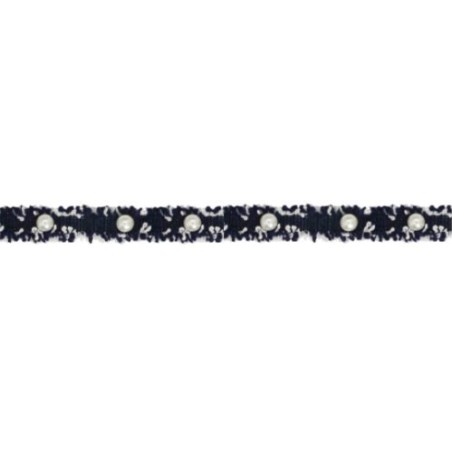 994105-0020 CINTA FANTASIA PERLA BAHAN 15 MM. POLIESTER 100% MARINO Venta en piezas de 20.00 M
