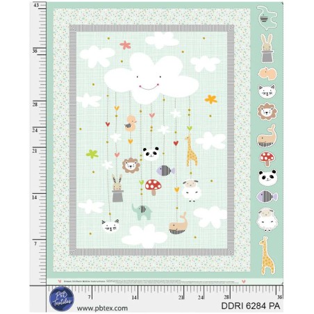 P121-DDRI6284PA PATCH. AMERICANO DREAM DRIFTERS (05) PANEL 90X110 CM. ALGODON 100% MENTA Venta en piezas de 4.55 M