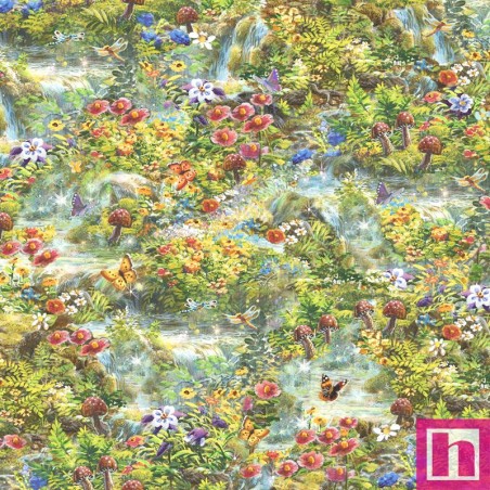 P121-FFOR6444MULTI PATCH. AMERICANO FAIRYTALE FOREST (01) 110 CM. ALGODON 100% MULTI Venta en piezas de 7.00 M